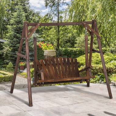 3 person outlet wooden porch swing